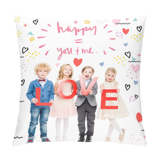 Personality  Kids Holding Word Love  Pillow Covers