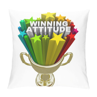 Personality  Winning Attitude Gold Trophy Stars Fireworks Good Vision Pillow Covers