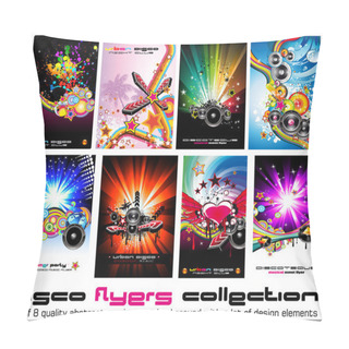 Personality  8 Quality Colorful Background For Discoteque Event Flyers With Music Design Pillow Covers