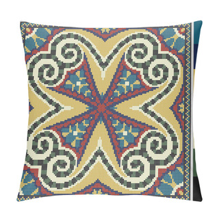 Personality  Geometric Square Pattern For Cross Stitch Ukrainian Traditional Pillow Covers