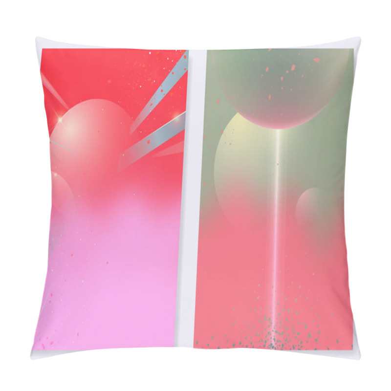 Personality  Abstract Space Odyssey - Cosmic And Planet Shapes, Sweet Pastel Background Design. Idea For Poster, Cover Or Card Template, Retro - Futuristic Style Pillow Covers