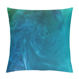 Personality  Creative Background With Blue Flowing And Swirling Paint Pillow Covers