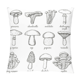 Personality  Mushrooms  Collection For Design Menus Pillow Covers