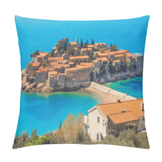 Personality  The Fortified Village Of St Stefan, Montenegro Pillow Covers
