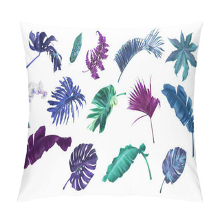 Personality  Tropical Colorful Plants And Flowers Element Set Pillow Covers