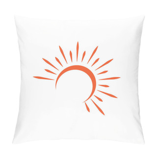 Personality  Sun Wave Logo Template Vector Symbol Nature Pillow Covers