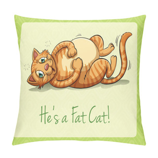 Personality  Fat Cat Lying On Its Back Pillow Covers