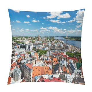 Personality  Aerial View Of Riga Center From St. Peters Church, Riga, Latvia Pillow Covers