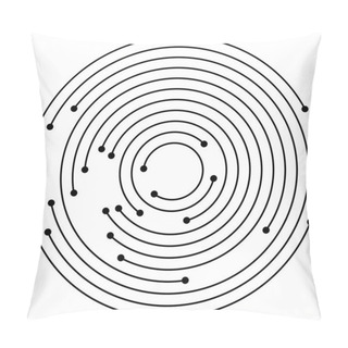 Personality  Concentric Circles With Dots Element.  Pillow Covers