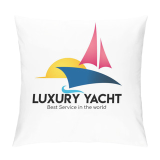 Personality  Yacht Logo Vector, Cruise Logo Pillow Covers