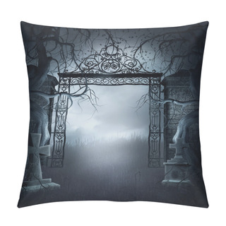 Personality  Foggy Cemetery Gate Pillow Covers