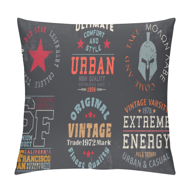 Personality  Vintage design print for t-shirt stamp, tee applique, fashion typography, badge, label clothing, jeans, and casual wear. Vector illustration pillow covers