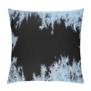 Personality  Frosted Frame From Borders To The Center. Frosted Patterns On The Glass. 3D Rendering. Pillow Covers