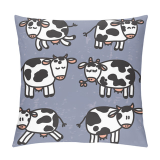 Personality  Vector Set With Cute Cows. EPS10 Pillow Covers