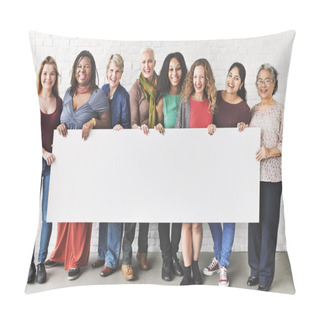Personality  Women Holding Informational Board Pillow Covers