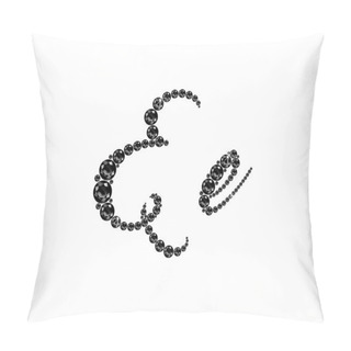 Personality  Ee Onyx Script Jeweled Font Pillow Covers