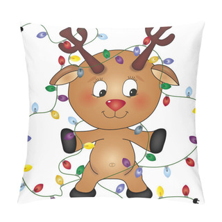 Personality  Reindeer Lights Pillow Covers