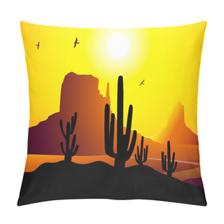 Personality  Desert ( Arizona) Sunset-Vector Pillow Covers