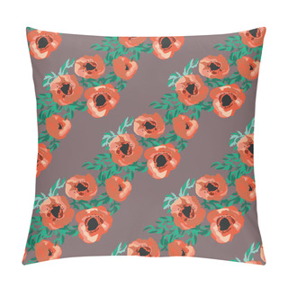 Personality  Seamless Pattern In Small Pretty Flowers. Poppy Bouquets. Regular Order Millefleurs. Floral Background For Textile, Wallpaper, Pattern Fills, Covers, Surface, Print, Wrap, Scrapbooking, Decoupage. Pillow Covers