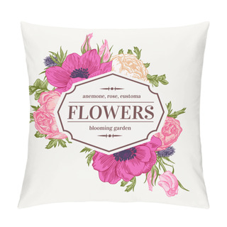 Personality  Frame With Summer Flowers. Pillow Covers