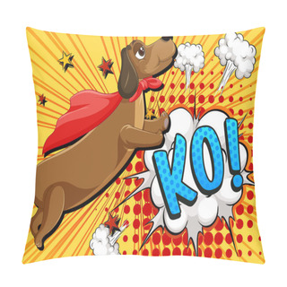 Personality  Pop Art Retro Comic Style With Dog Illustration Pillow Covers