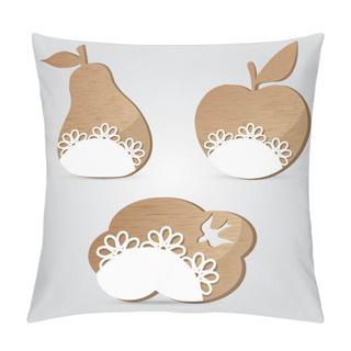 Personality  Vector Set Of Wooden Banners. Pillow Covers