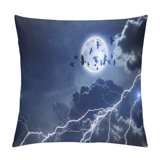 Personality  Stormy Sky, Flock Of Ravens Pillow Covers