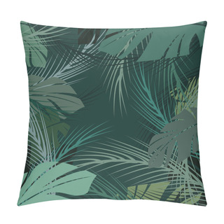 Personality  Coconut Leaf Pattern Background. Tropical Palm Leaves Background. Pillow Covers