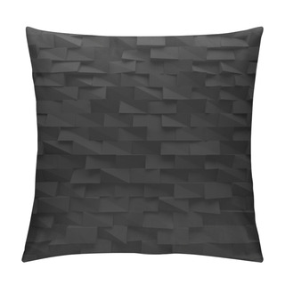 Personality  Black Abstract Squares Backdrop. Geometric Polygons Pillow Covers