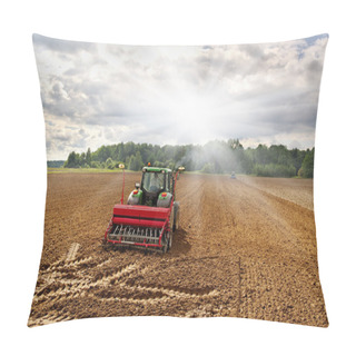 Personality  Tractors On The Field. Pillow Covers