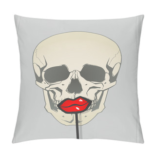 Personality  Funny Skull With Lips Pillow Covers
