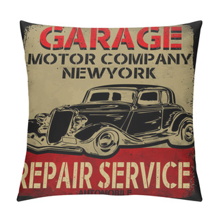 Personality  Vintage Car Tee Graphic Design Pillow Covers
