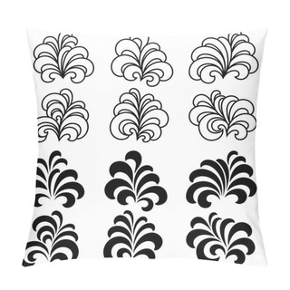 Personality  Set Of Decorative Floral Curls. Vector Illustration Pillow Covers