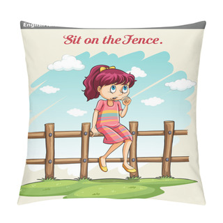 Personality  A Girl Sitting On The Fence Pillow Covers