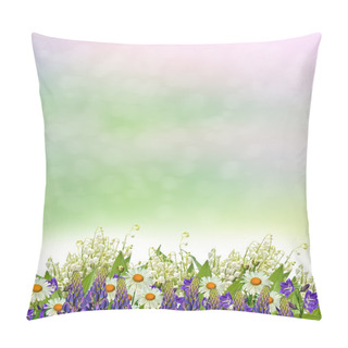 Personality  Summer Landscape With Wildflowers. Pillow Covers