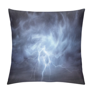 Personality  Rain And Thunderstorm In Dramatic Sky Pillow Covers