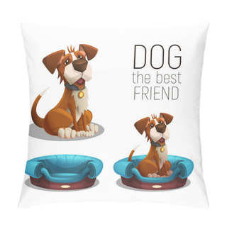 Personality  Cute Happy Dogs Sitting  Pillow Covers