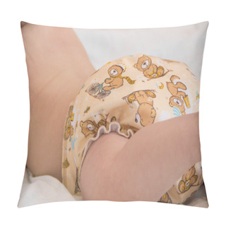 Personality   Baby In Modern Eco Stacks Of Cloth Diapers And Replacement Bushings Selective Focus Close-up On Bright Background Pillow Covers