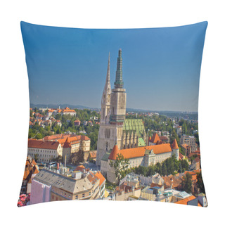 Personality  Zagreb Cathedral Panoramic Aerial View Pillow Covers