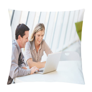 Personality  Business Having Meeting Around Table In Modern Office Pillow Covers