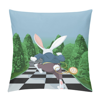 Personality  White Rabbit Running Away Pillow Covers