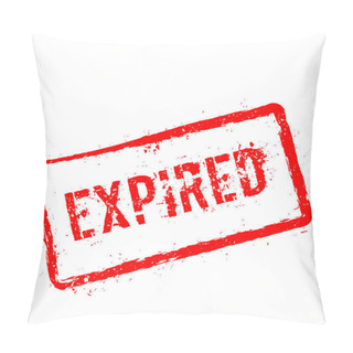 Personality  Expired Red Rubber Stamp Isolated On White Background Pillow Covers