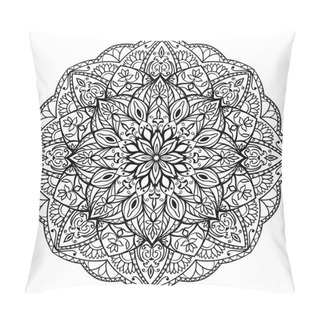 Personality  Black Vector Mandala. Pillow Covers