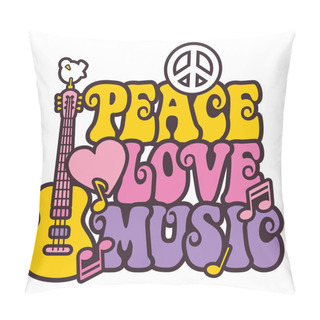 Personality  Peace-Love-Music_Brights Pillow Covers