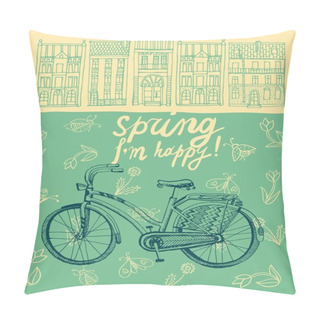 Personality  Spring City Bicycle Pillow Covers