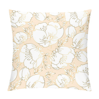 Personality  Ivory And Beige Luxury Floral Seamless Pattern.  Pillow Covers
