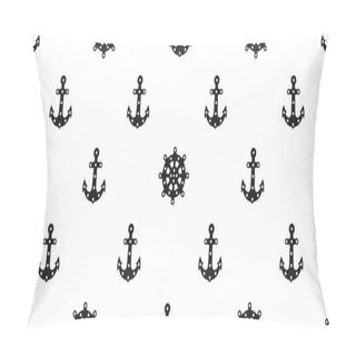 Personality  Anchor Seamless Pattern Vector Boat Helm Isolated Scarf Nautical Maritime Polka Dot Ocean Sea Repeat Wallpaper Tile Background Pillow Covers