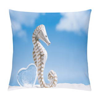 Personality  Seahorse With Glass Heart Pillow Covers