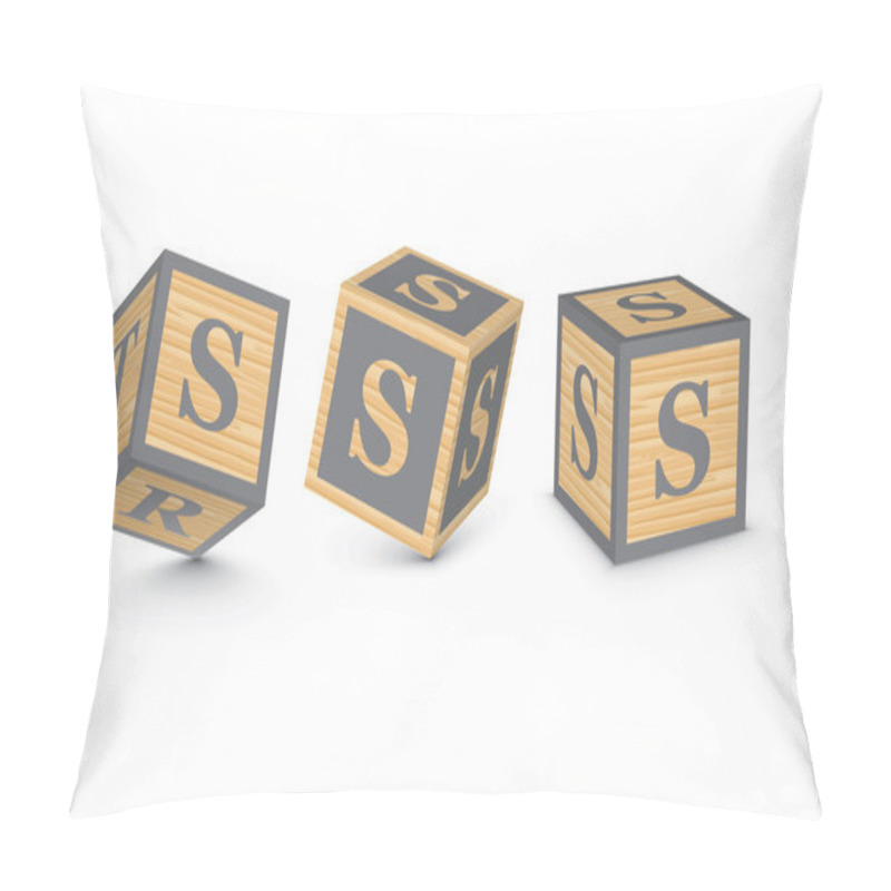 Personality  Vector Letter S Wooden Alphabet Blocks Pillow Covers