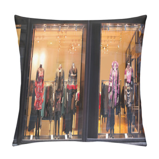 Personality  Boutique Window With Dressed Mannequins Pillow Covers